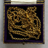 Antique Gold Plated Longuard Chain Necklace 52"