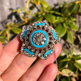 Vintage French Guilloché Enamel Heart Brooch