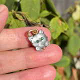 Antique Lucky Cat Glass Charm