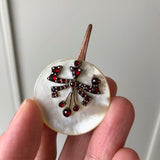 Antique Mother Of Pearl Garnet Slide Locket