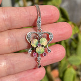 Antique Art Nouveau Enamel Leaf Pendant Necklace