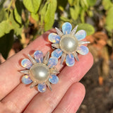 Vintage French Rousselet Opaline Glass Earrings