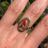 Vintage Gold Moss Agate Clover Ring