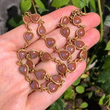 Antique Saphiret Glass Heart Necklace