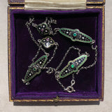 Antique Silver Austro Hungarian Enamel Chain 22"