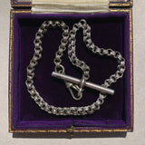 Antique Silver T Bar Watch Chain 11"