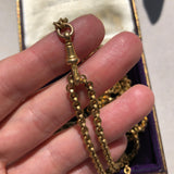 Antique Pinchbeck Gold Longuard Chain Necklace 60"