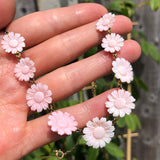 Antique Victorian Conch Shell Daisy Necklace