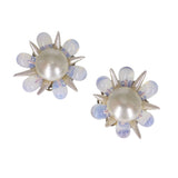 Vintage French Rousselet Opaline Glass Earrings