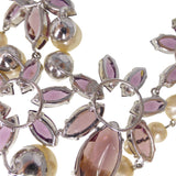 Vintage Christian Dior Purple Floral Glass Pearl Necklace