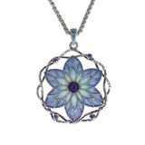 Antique Plique-A-Jour Glass Flower Pendant