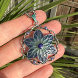 Antique Plique-A-Jour Glass Flower Pendant