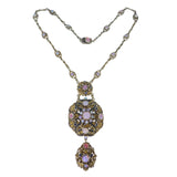 Antique Austro Hungarian Silver Opal Necklace
