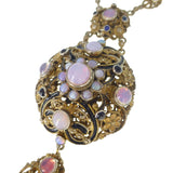 Antique Austro Hungarian Silver Opal Necklace