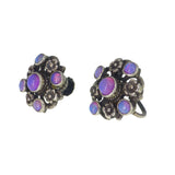 Antique Silver Austro Hungarian Opal Earrings