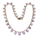 Antique Victorian Silver Gilt Amethyst Riviere Necklace