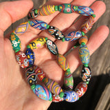 Antique Venetian Matte Glass Trade Bead Necklace
