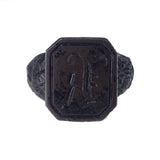 Antique Berlin Iron Monogram Signet Ring