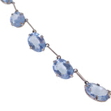 Vintage Silver Blue Glass Paste Rivière Necklace