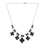 Antique Victorian Gold Pansy Mourning Necklace