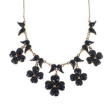 Antique Victorian Gold Pansy Mourning Necklace