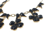 Antique Victorian Gold Pansy Mourning Necklace