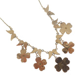 Antique Victorian Gold Pansy Mourning Necklace