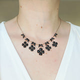 Antique Victorian Gold Pansy Mourning Necklace
