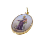 Antique French Gold Enamel 'Notre Dame De Ca Priez For Nous' Charm