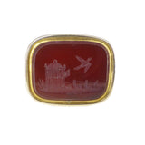 Antique Georgian Carnelian Fleeing Caged Bird Intaglio Fob