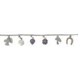 Antique German Silver Enamel Lucky Charm Bracelet