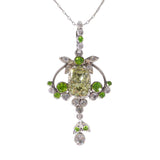 Antique Silver Citrine Paste Pendant