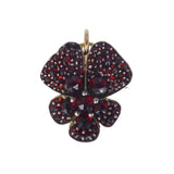 Antique Victorian Garnet Pansy Pendant Brooch