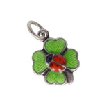 Reserved for M | Antique German Silver Enamel Ladybird Clover Charm