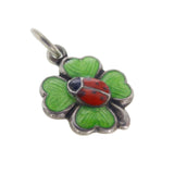 Reserved for M | Antique German Silver Enamel Ladybird Clover Charm