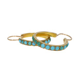 Antique Victorian 18ct Gold Turquoise Creole Hoop Earrings