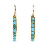 Antique Victorian 18ct Gold Turquoise Creole Hoop Earrings