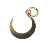 Antique 9ct Gold & Pearl Crescent Moon Charm