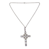 Antique Silver Ceylon Moonstone Byzantine Cross Pendant