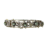 Antique Victorian Chrysoberyl Cats Eye Floral Bracelet