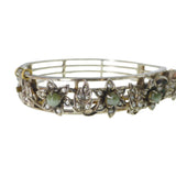 Antique Victorian Chrysoberyl Cats Eye Floral Bracelet