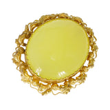 Antique Yellow Agate Pinchbeck Gold Brooch