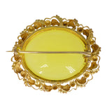 Antique Yellow Agate Pinchbeck Gold Brooch