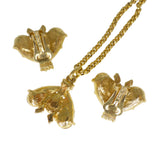 Vintage 1980s Christian Dior Gold Bee Pendant & Earrings Set