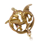 Antique Art Nouveau Gold Filled Dragon Griffon Pendant