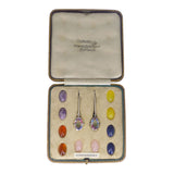 Vintage Silver Semi Precious Adjustable Earrings - Boxed