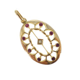 Vintage 18ct Gold Pink Paste Pendant