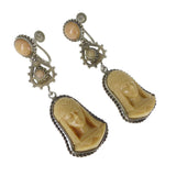 Antique Egyptian Revival Pharaoh Glass Earrings