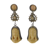Antique Egyptian Revival Pharaoh Glass Earrings