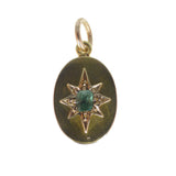 Antique Victorian 18ct Gold Emerald Star Charm